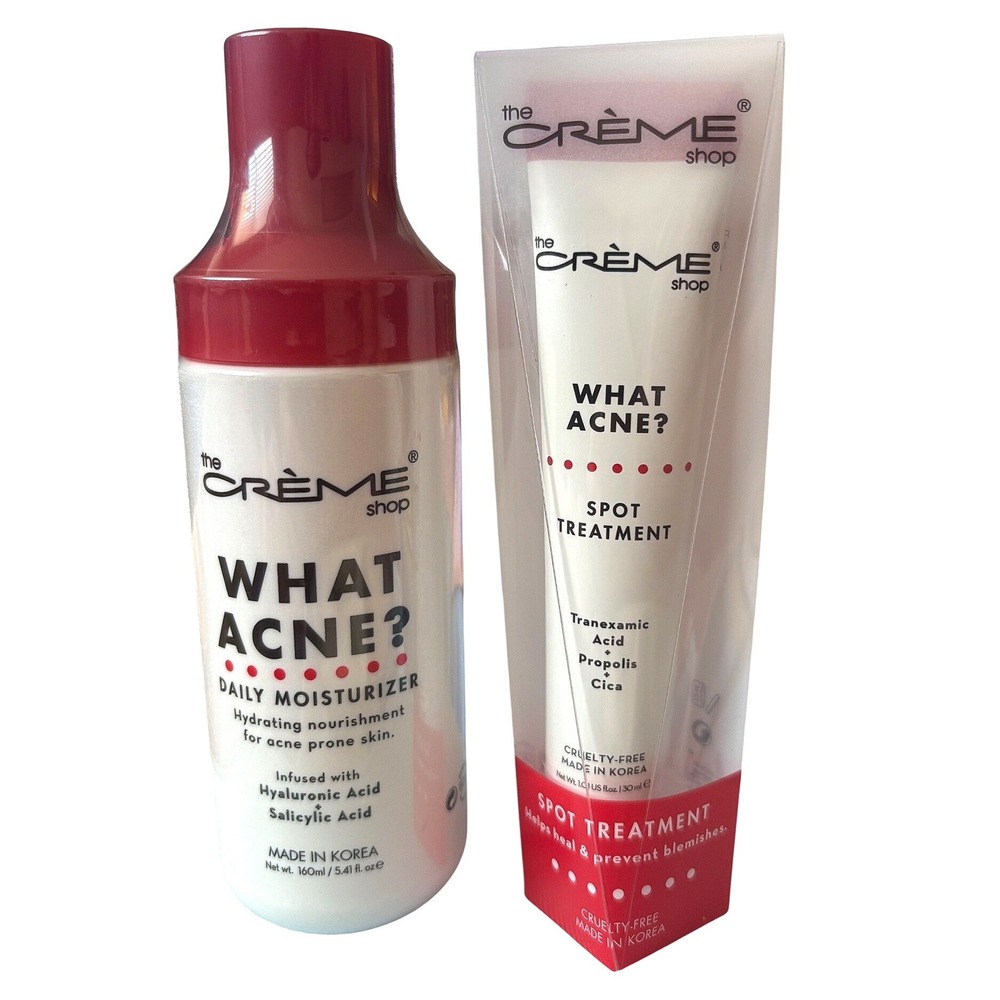 The Creme Shop Skincare What‎ Acne? Moisturizer & Spot Treatment Set NEW